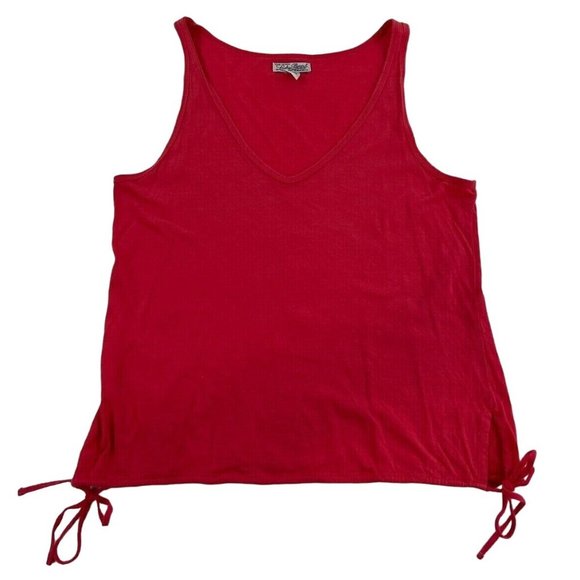 LUCKY BRAND Women's Orange Tank Top Shirt LARGE Side Ties - Picture 1 of 6